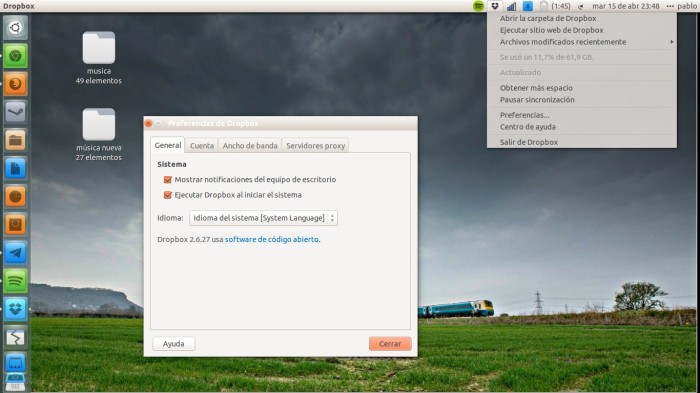 dropbox en accion ubuntu